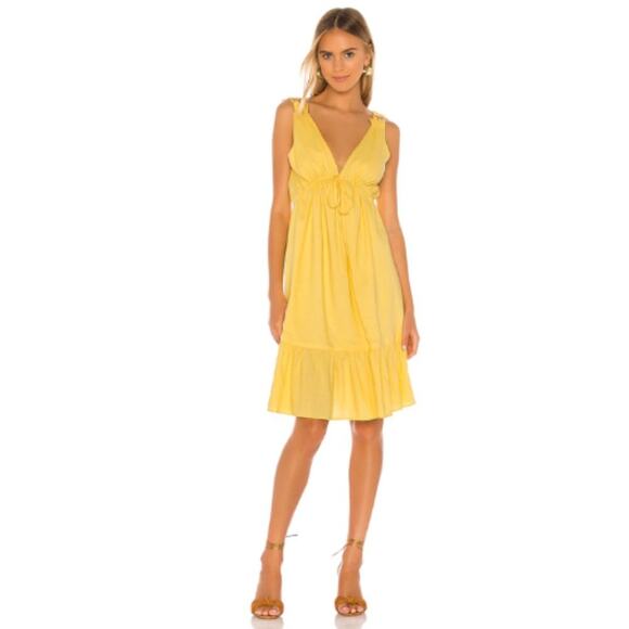 MAJORELLE Esther Midi Dress in Canary Yellow NWT Size XXS - Picture 1 of 2